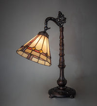 20" High Belvidere Bridge Arm Tiffany Table Lamp Bedside Nightstand Reading Desk Table Light by Meyda