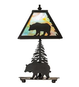 Custom 15" High Lone Bear Accent Table Lamp Bedside Nightstand Reading Desk Table Light by Meyda