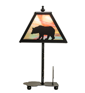 Custom 15" High Lone Bear Accent Table Lamp Bedside Nightstand Reading Desk Table Light by Meyda