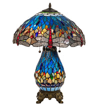 25" High Tiffany Hanginghead Dragonfly Table Lamp Bedside Nightstand Reading Desk Table Light by Meyda