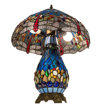 25" High Tiffany Hanginghead Dragonfly Table Lamp Bedside Nightstand Reading Desk Table Light by Meyda
