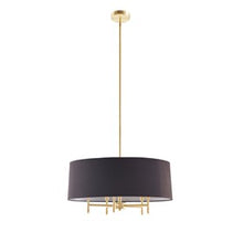Presidio 5-Light Gold-Black Drum Shade Chandelier Pendant Ceiling Light by Olliix-Hampton Hill