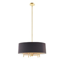 Presidio 5-Light Gold-Black Drum Shade Chandelier Pendant Ceiling Light by Olliix-Hampton Hill