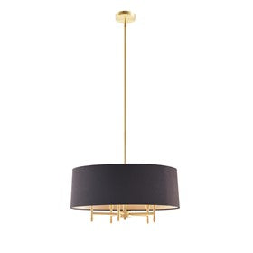 Presidio 5-Light Gold-Black Drum Shade Chandelier Pendant Ceiling Light by Olliix-Hampton Hill