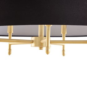 Presidio 5-Light Gold-Black Drum Shade Chandelier Pendant Ceiling Light by Olliix-Hampton Hill