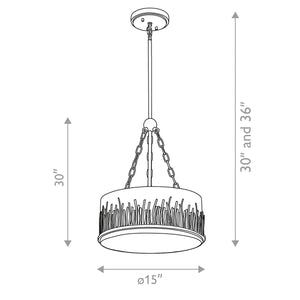 Sawgrass Medium Pendant in Black Ceiling Light by Lucas McKearn