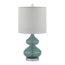 Ellipse Curved Gourd Glass Blue-Green Table Lamp, Set of 2,  Bedside Nightstand Reading Desk Table Light by Olliix-510 Design