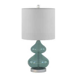 Ellipse Curved Gourd Glass Blue-Green Table Lamp, Set of 2,  Bedside Nightstand Reading Desk Table Light by Olliix-510 Design