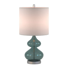 Ellipse Curved Gourd Glass Blue-Green Table Lamp, Set of 2,  Bedside Nightstand Reading Desk Table Light by Olliix-510 Design
