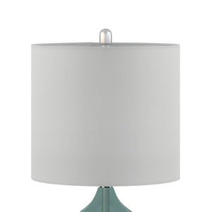 Ellipse Curved Gourd Glass Blue-Green Table Lamp, Set of 2,  Bedside Nightstand Reading Desk Table Light by Olliix-510 Design