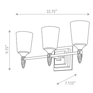 Vetiver 3 Light Bath Bar Wall Sconce Wall Lamp Home Decor by Lucas McKearn