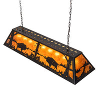 Custom 60" Long Buffalo at Lake Oblong Pendant Ceiling Light by Meyda