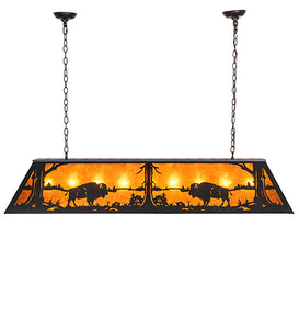 Custom 60" Long Buffalo at Lake Oblong Pendant Ceiling Light by Meyda