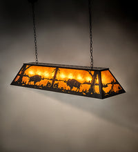 Custom 60" Long Buffalo at Lake Oblong Pendant Ceiling Light by Meyda