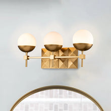 Deco 3 Light Bath Bar in Laquered Gold Wall Sconce Wall Lamp Home Decor by Lucas McKearn