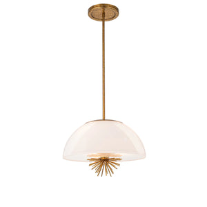 Staring 3 Light Pendant Gold Leaf Opal Glass Ceiling Light by Lucas McKearn