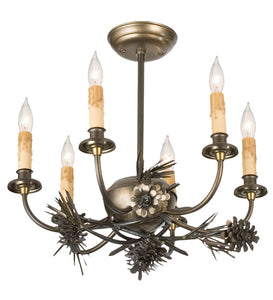 Custom 18"W Woodland Pine 6 LT Chandelier Ceiling Light by Meyda