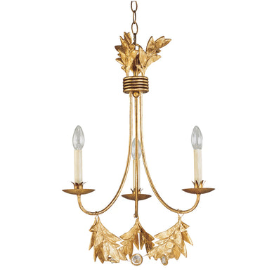 Sweet Olive 3 Light Chandelier Gold Finish Crystal Accent Ceiling Light by Lucas McKearn