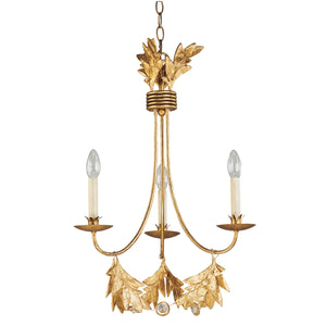 Sweet Olive 3 Light Chandelier Gold Finish Crystal Accent Ceiling Light by Lucas McKearn