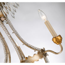 Louis 3 Light Crystal Chandelier in Distressed Gold and Silver Candelabra Ceiling Light by Lucas McKearn