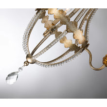 Louis 3 Light Crystal Chandelier in Distressed Gold and Silver Candelabra Ceiling Light by Lucas McKearn