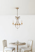 Louis 3 Light Crystal Chandelier in Distressed Gold and Silver Candelabra Ceiling Light by Lucas McKearn