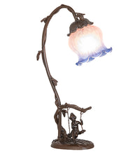 16" High Melon Flower Cherub on Swing Mini Table Lamp Bedside Nightstand Reading Desk Table Light by Meyda