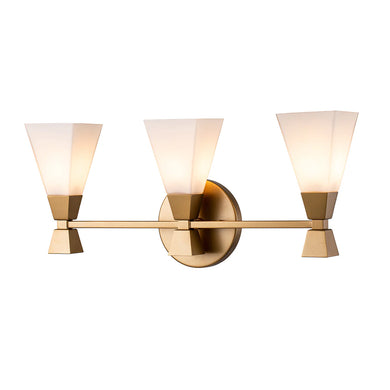 Bowtie 3 Light Bath Bar in Laquered Gold Wall Sconce Wall Lamp Home Decor by Lucas McKearn