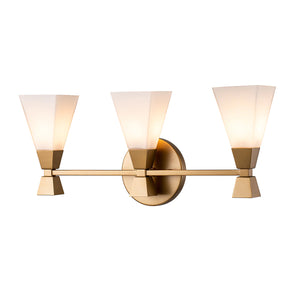 Bowtie 3 Light Bath Bar in Laquered Gold Wall Sconce Wall Lamp Home Decor by Lucas McKearn