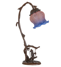 16" High Melon Flower Cherub on Swing Mini Table Lamp Bedside Nightstand Reading Desk Table Light by Meyda