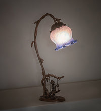 16" High Melon Flower Cherub on Swing Mini Table Lamp Bedside Nightstand Reading Desk Table Light by Meyda