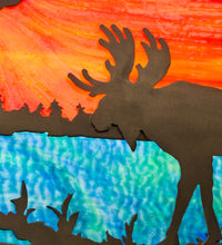 Custom 48"L Moose at Lake Oblong Pendant Ceiling Light by Meyda