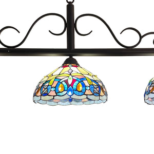 Serenity Island Pendant Chandelier Tiffany Victorian Dark Bronze 3-Light 45" Wide Ceiling Light by Chloe