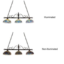 Serenity Island Pendant Chandelier Tiffany Victorian Dark Bronze 3-Light 45" Wide Ceiling Light by Chloe