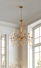 Mosaic 10 Light Chandelier in Antiqued Gold Ceiling Light by Lucas McKearn