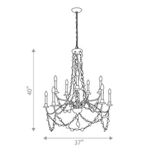 Mosaic 10 Light Chandelier in Antiqued Gold Ceiling Light by Lucas McKearn