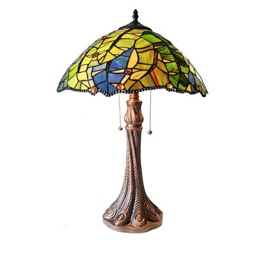 Monstera-Leaf Table Lamp Floral Style 2-Light Antique Dark Bronze Finish Bedside Nightstand Reading Desk Table Light by Chloe