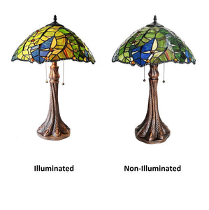 Monstera-Leaf Table Lamp Floral Style 2-Light Antique Dark Bronze Finish Bedside Nightstand Reading Desk Table Light by Chloe