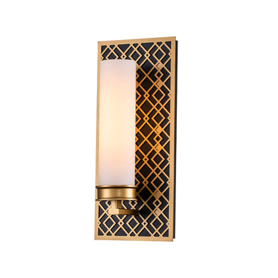 Ziggy 1 Light Bath Bar in Laquered Gold Wall Sconce Wall Lamp Home Decor by Lucas McKearn