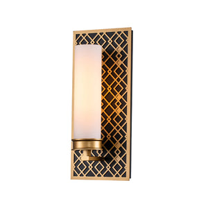 Ziggy 1 Light Bath Bar in Laquered Gold Wall Sconce Wall Lamp Home Decor by Lucas McKearn