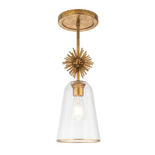 Staring 1 Light Mini Pendant Opal Clear Glass Aged Brass Finish Ceiling Light by Lucas McKearn