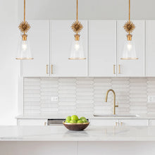 Staring 1 Light Mini Pendant Opal Clear Glass Aged Brass Finish Ceiling Light by Lucas McKearn