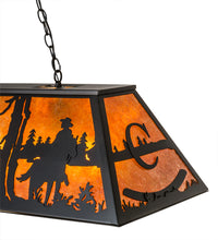 Custom 48" Long Personalized Rockin' C Ranch Oblong 3 Cobows on Horses Pendant Ceiling Light by Meyda