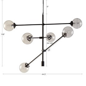 Cyrus 6-Globe Light Antique Bronze Architectural Metal Chandelier Pendant Ceiling Light by Olliix-INK+IVY