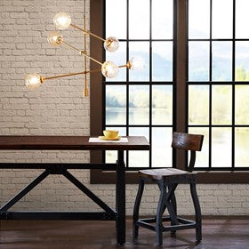 Cyrus 6-Globe Light Gold Architectural Metal Chandelier Pendant Ceiling Light by Olliix-INK+IVY