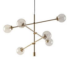 Cyrus 6-Globe Light Gold Architectural Metal Chandelier Pendant Ceiling Light by Olliix-INK+IVY