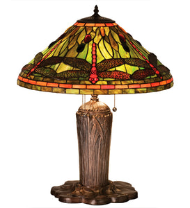 25"H Tiffany Dragonfly Table Lamp Bedside Nightstand Reading Desk Table Light by Meyda