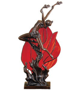 17.5"H Flame Dancer Accent Table Lamp Bedside Nightstand Reading Desk Table Light by Meyda