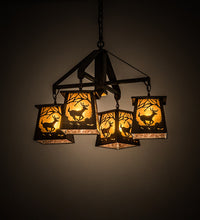 Custom 28" Wide Deer at Dawn 4 Light Chandelier Ceiling Light by Meyda