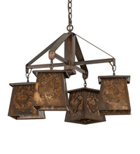 Custom 28" Wide Deer at Dawn 4 Light Chandelier Ceiling Light by Meyda
